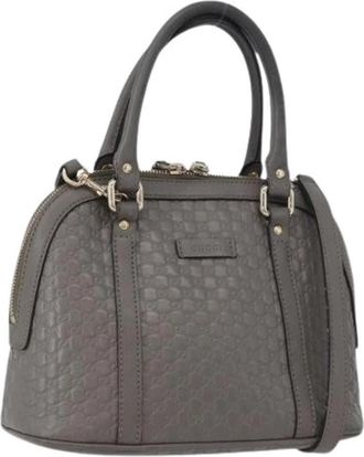 Gucci Pre-owned Vintage Handtas - Dames - Vintage Handtas - Grijs - ONE Size - Leer - Vintage