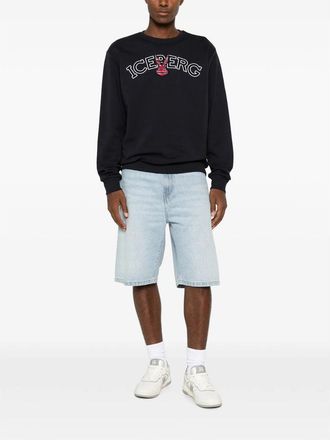 Iceberg Logo-Embroidered Sweatshirt - Black