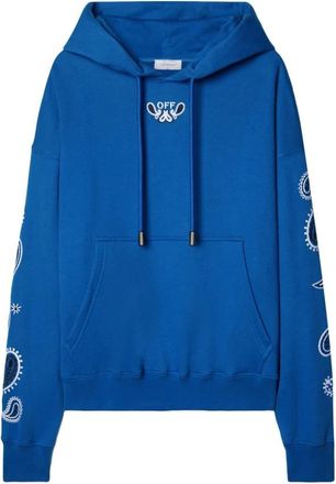 Off-white Bandana Katoenen Hoodie - Heren - Hoodies - Blauw - M - Katoen - Hoodies & sweatvesten