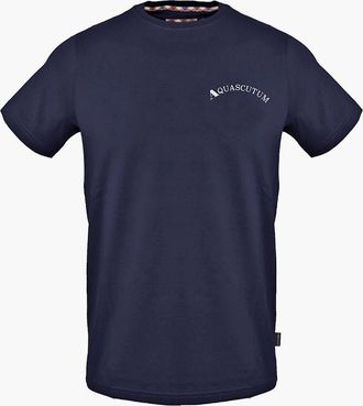 Aquascutum Mens Regular Fit Crew Neck Short Sleeve T-Shirt - Navy - Size: 2X large