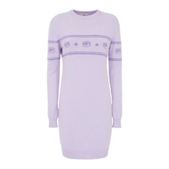 Chiara Ferragni Kleedjes, Dames, Paars, M, Wol, Abito Lilla Jurk