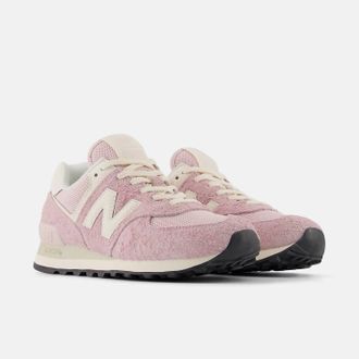 New Balance Womens 574 Shoes In Rose Sugar With Permafrost