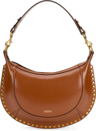Isabel Marant Womens Shoulder Bag Oskan Moon Brushed Leather Brown Calfskin