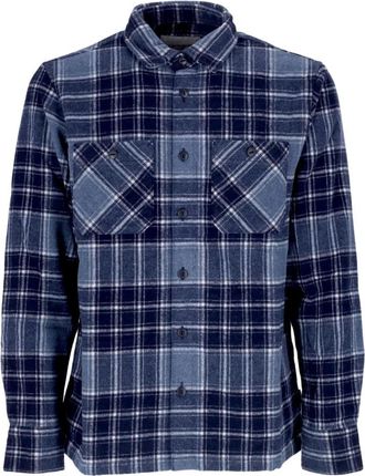 Carhartt Work in Progress Geruite Long Sleeve Shirt - Heren - Casual Overhemden - Blauw - L - Wol - Overhemden