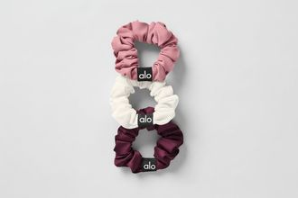 Alo | Fresh Mini Scrunchie (3-Pack) in Burgundy/Pink Wild Rose/Ivory