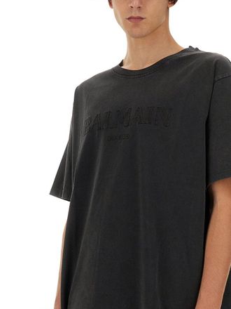 Balmain Logo Oversized T-Shirt - Gray