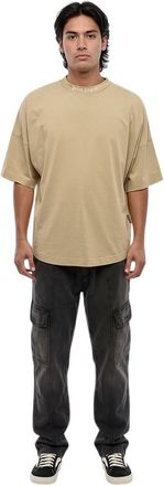 Palm Angels Beige Crew Neck T-Shirt