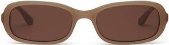 DEZI Cindy 54mm Oval Sunglasses in Dark Sand /Brown at Nordstrom