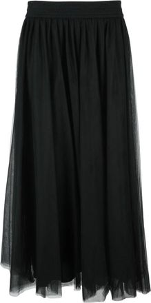 Fabiana Filippi Tulle Midi Rok - Dames - Midirokken - Zwart - M - Tule - Rokken