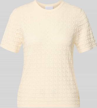 Jake*s Strickshirt aus Viskose-Mix mit Rundhalsausschnitt in Beige, Gr&ouml;&szlig;e XXL
