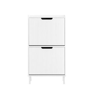 SoBuy Organizador para zapatos de entrada con 2 puertas blanco