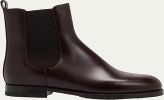 Manolo Blahnik Calfskin Leather Chelsea Booties
