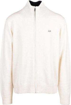 Sun 68 Giubbino con zip - Heren - Vesten - Wit - 2XL - Wol - Truien & Vesten