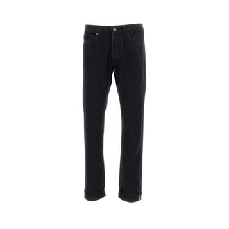 TELA GENOVA Jeans, Heren, Zwart, W32, Leer, Straight Jeans