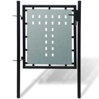 Berkfield Home Black Single Door Fence Gate 100 x 125 cm