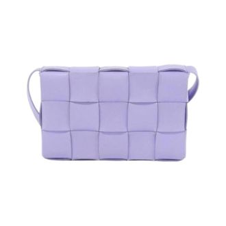 Bottega Veneta Pre-owned Lamb Shoulder Bag - Dames - Pre-owned - Paars - Maat: ONE Size Leer