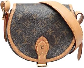 Louis Vuitton Pre-owned Tambourin Cross Body Bag - Dames - Vintage Schoudertas - Bruin - ONE Size - Leer - Vintage