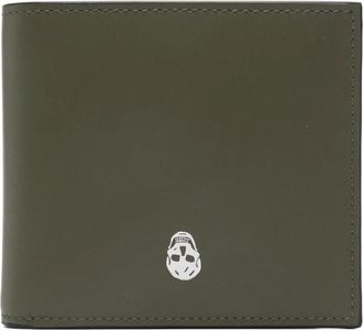 Alexander McQueen skull-plaque bi-fold wallet - Green