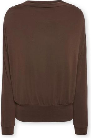 Elena Miro Hoodies & sweatvesten, Dames, Bruin, XL, Polyester, Modal T-shirt met boothals