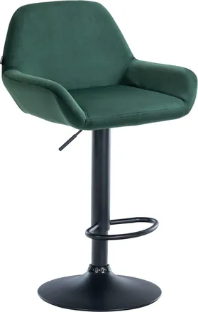 Clp Taburete de bar regulable y giratorio en Terciopelo Verde oscuro