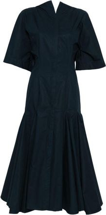 Jacquemus Womens V-Neck Button Fastening La Robe Moisson Midi Dress