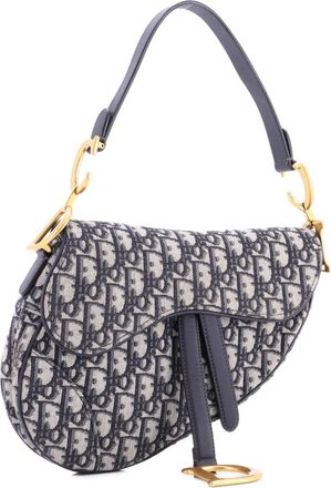 Dior Saddle Handbag Oblique Canvas Medium shoulder bag - Blauw