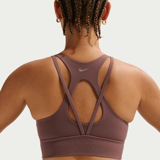 Nike Womens Zenvy Light-Support Padded Longline Sports Bra in Purple | IB9861-502