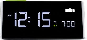 Braun Bnc016 Despertador Digital Negro De Dise&ntilde;o Minimalista