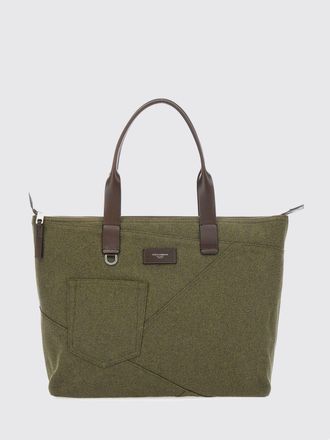Dolce & Gabbana Borsa tote Adamo in twill di cotone verde con manici in pelle