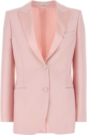 Alexander McQueen Alexander Mcqueen Womens Pink Wool Blend Blazer - Light Pink - Size EU 38 (Womens)