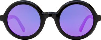 Moncler ML0261 Mirrored Purple Lens Sunglasses - Black