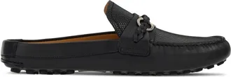 Ferragamo Gancini-plaque driving mules - men - CALFSKIN/CALFSKIN/Rubber - 7 - Black