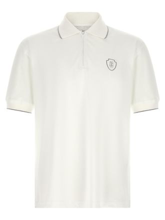 Brunello Cucinelli White Polyamide Polo Mens Shirt