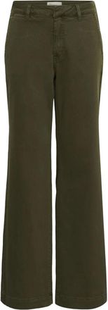 MY ESSENTIAL WARDROBE Lara MW Pant 149 - Dames - Wijde Broeken - Groen - M L32 - Katoen - Broeken