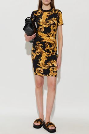 Versace Jeans Couture Dress With barocco Pattern, Womens, Black