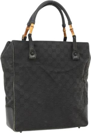 Gucci Pre-owned Tote Bags, female, Black, Size: ONE SIZE Pre-owned Vintage GG Canvas Tote
