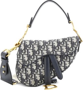 Dior Saddle Handbag with Strap Oblique Canvas Mini shoulder bag - Blauw