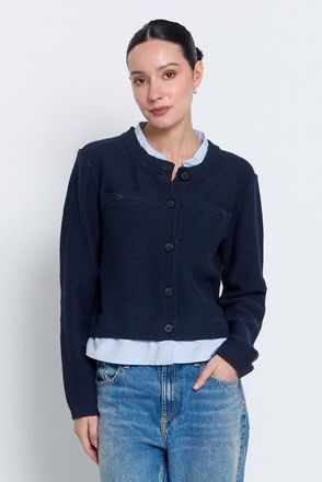 Central Park West Coen Towfer Cardi in Navy at Nordstrom, Size X-Large