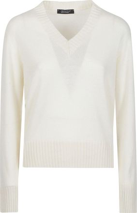 Aragona Classic Ribbed Cashmere V-Neck Sweater