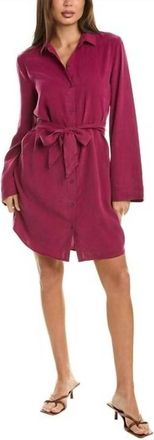 Bella Dahl Mini Shirt Dress In Magenta