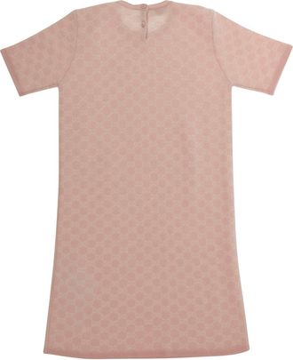 Gucci Girls Wool Dress With Gg Motif Pink