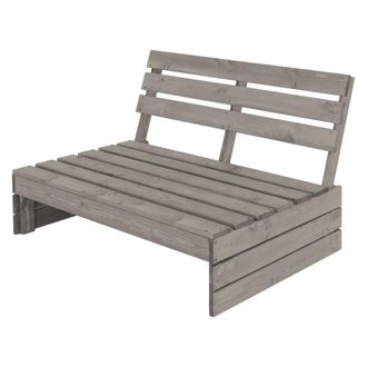 ML Design Banco de jard&iacute;n con respaldo de madera maciza gris 120 x 76,5 x 70 cm