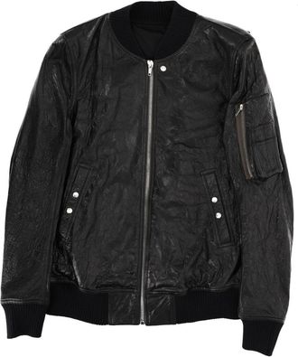 Rick Owens Classic Flight Lamb Leather Bomber Jacket