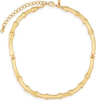 Kenneth Jay Lane Bamboo Shaped Collar Necklace in Satin Gold at Nordstrom Rack