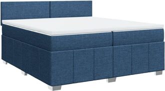 vidaXL Vidaxl - Cama Box Spring Con Colch&oacute;n Tela Azul 200x200 Cm