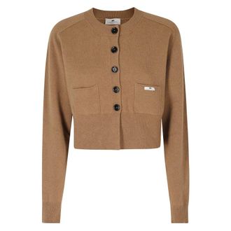 Elisabetta Franchi Truien & Vesten, Dames, Bruin, XS, Cardigans