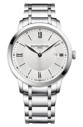 Baume & Mercier Classima Bracelet Watch, 40mm in Silver at Nordstrom