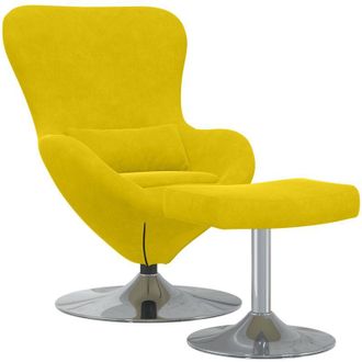 vidaXL Vidaxl - Sill&oacute;n Huevo 2 Pcs Amarillo 63 X 73 X 90 Cm Terciopelo