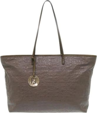 Fendi Pre-owned Tote Bags, female, Brown, Size: ONE SIZE Pre-owned Canvas Tote Bag
