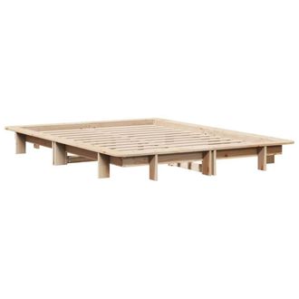 Berkfield Home Modern Bed Frame without Mattress 120x200 cm Solid Wood Pine in Light Brown | Size: Small Double